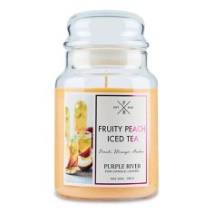 Svíčka Purple River velká, Fruity Peach Iced Tea, Ovocný broskvový ledový čaj, 623 g