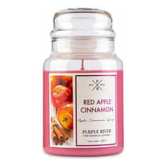 Svíčka Purple River velká, Red Apple Cinnamon, Červená jablka se skořicí, 623 g