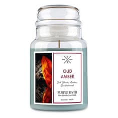 Svíčka Purple River velká, Oud & Amber, Oud a ambra, 623 g