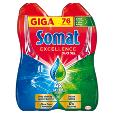 Somat Excellence Duo Grease gel za pomivalni stroj, 76 pranj