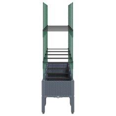 Vidaxl Cvetlično korito z oporno mrežo modro sivo 160x40x142,5 cm PP