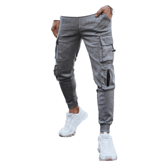 Dstreet Moške športne hlače ITA svetlo sive barve ux4374