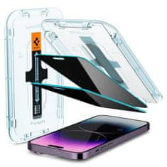 Spigen EZ Fit GLAS.tR Privacy - iPhone 14 Pro Max 2.5D zasebno zaščitno steklo z enostavnim aplikatorjem 2 kosa