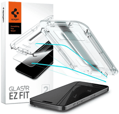 Spigen GLAS.tR EZ Fit Sensor Protected zaščitno steklo za telefon iPhone 15 Pro Max (2 pack) z aplikatorjem