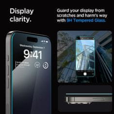 Spigen GLAS.tR EZ Fit Sensor Protected zaščitno steklo za telefon iPhone 15 Pro Max (2 pack) z aplikatorjem