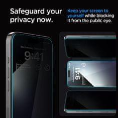 Spigen GLAS.tR EZ Fit Privacy zasebnostno zaščitno steklo za telefon iPhone 15 Pro (2 Pack) z aplikatorjem