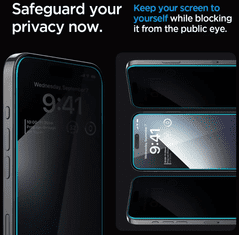 Spigen GLAS.tR EZ Fit Privacy zasebnostno zaščitno steklo za telefon iPhone 15 (2 Pack) z aplikatorjem