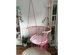 sarcia.eu Viseči stolček roza barve z blazino RIVO 120x60/80 cm 