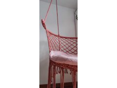 sarcia.eu Viseči stolček roza barve z blazino RIVO 120x60/80 cm 