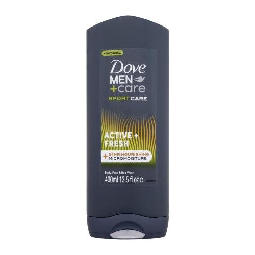Dove Men + Care Sport Care Active + Fresh krepitven gel za prhanje za telo, obraz in lase po športnih aktivnostih za moške