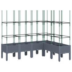 Vidaxl Cvetlično korito z oporno mrežo modro sivo 160x120x142,5 cm PP