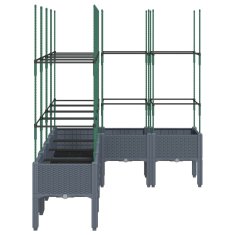 Vidaxl Cvetlično korito z oporno mrežo modro sivo 160x120x142,5 cm PP