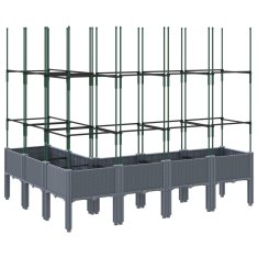 Vidaxl Cvetlično korito z oporno mrežo modro sivo 160x120x142,5 cm PP