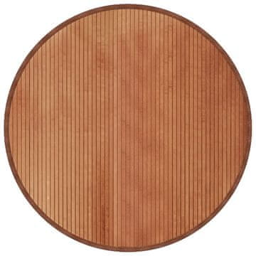 Vidaxl Preproga okrogla rjava 100 cm bambus
