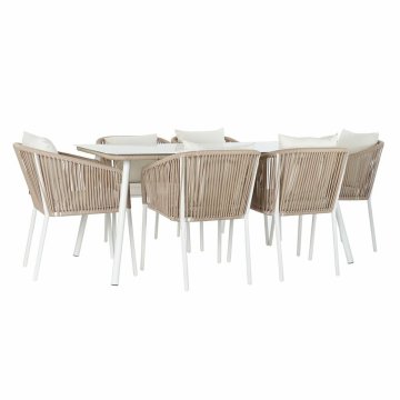 DKD Home Decor Garnitura mize s stoli DKD Home Decor Beige 78 cm 163 x 95 x 6 cm