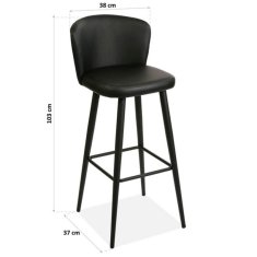 Versa Stol Brenna Kovinski polikozin (37 x 103x 38 cm)