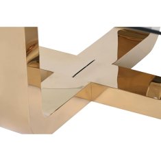 DKD Home Decor Sredinska miza DKD Home Decor Zlato jeklo Kaljeno steklo 100 x 100 x 45 cm
