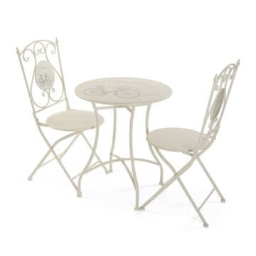 Versa Garnitura mize z 2 stoloma Versa Irlan White 61 x 71 x 61 cm Kovina