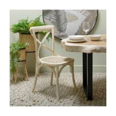 BigBuy Jedilni stol 45 x 42 x 87 cm Les Beli ratan