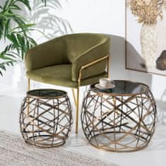 BigBuy Sredinska miza Crystal Metal 60 x 60 x 45 cm
