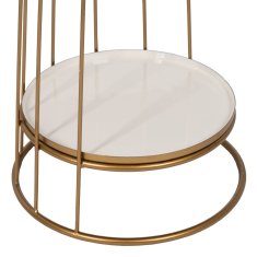 BigBuy Stranska mizica 40,5 x 40,5 x 62 cm Zlato belo železo