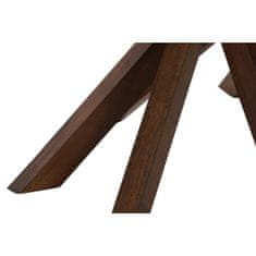 BigBuy Jedilna miza DKD Home Decor Crystal Brown Transparent Walnut 120 x 120 x 76 cm