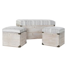 DKD Home Decor Prtljažnik DKD Home Decor Poliuretanski les (3 kosi)