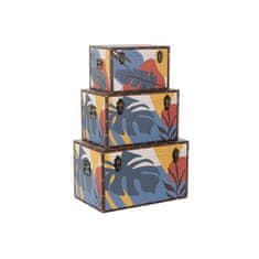 DKD Home Decor Prtljažnik DKD Home Decor Canvas Tropical MDF Wood (59,5 x 35,5 x 35,5 cm) (3 kosi)