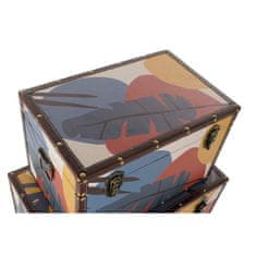 DKD Home Decor Prtljažnik DKD Home Decor Canvas Tropical MDF Wood (59,5 x 35,5 x 35,5 cm) (3 kosi)