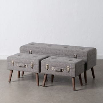 BigBuy Prtljažnik Sintetična tkanina Les