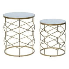 DKD Home Decor Stranska mizica DKD Home Decor Golden Metal White Marble 46 x 46 x 57 cm