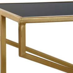 DKD Home Decor Konzola DKD Home Decor Crystal Black Golden Metal 130 x 40 x 75 cm