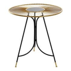 DKD Home Decor Stranska mizica DKD Home Decor Črna kovina Crystal Golden (67,5 x 67,5 x 73 cm)
