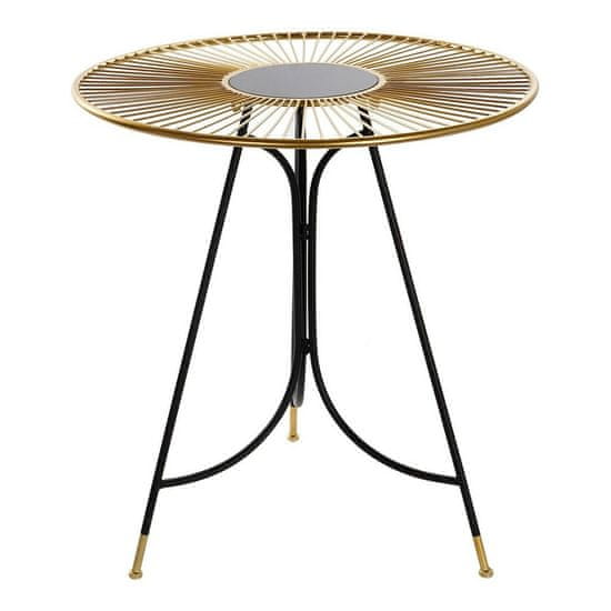 DKD Home Decor Stranska mizica DKD Home Decor Črna kovina Crystal Golden (67,5 x 67,5 x 73 cm)