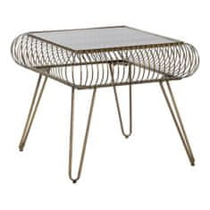 DKD Home Decor Stranska mizica DKD Home Decor Črna kovina Crystal Golden (58 x 58 x 50 cm)