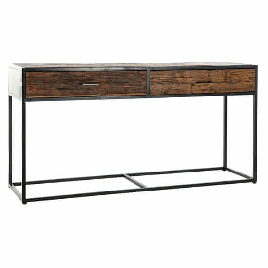 DKD Home Decor Konzola DKD Home Decor 8424001772179 Črna Večbarvna Naravna Temno rjava Kovina Recikliran les Mango les 150 x 43 x 77 cm