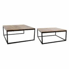 DKD Home Decor Komplet 2 miz DKD Home Decor Brown Black 90 x 90 x 40 cm