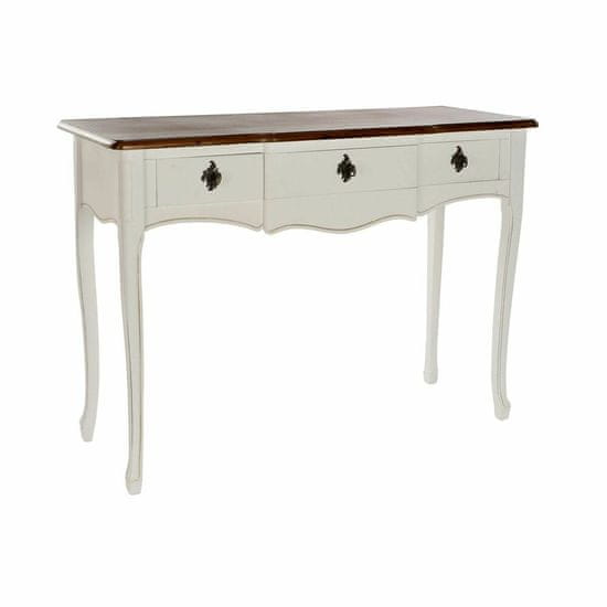 DKD Home Decor Konzola DKD Home Decor Bela Rjava Večbarvni les Les Paolownia 110 x 40 x 79 cm