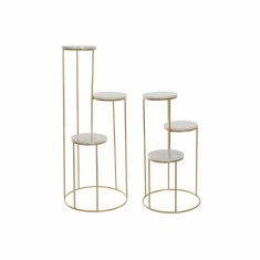 DKD Home Decor Stranska mizica DKD Home Decor Golden Metal MDF White (42 x 42 x 99 cm)