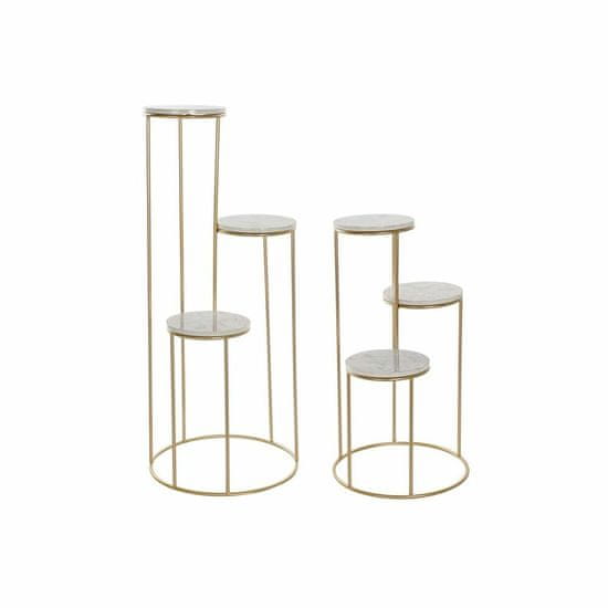 DKD Home Decor Stranska mizica DKD Home Decor Golden Metal MDF White (42 x 42 x 99 cm)