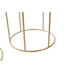 DKD Home Decor Stranska mizica DKD Home Decor Golden Metal MDF White (42 x 42 x 99 cm)