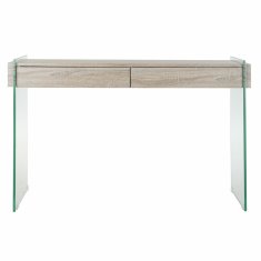 DKD Home Decor Stranska mizica DKD Home Decor Transparent Natural Wood Crystal MDF Wood 120 x 40 x 76 cm