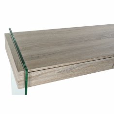 DKD Home Decor Stranska mizica DKD Home Decor Transparent Natural Wood Crystal MDF Wood 120 x 40 x 76 cm