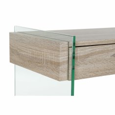 DKD Home Decor Stranska mizica DKD Home Decor Transparent Natural Wood Crystal MDF Wood 120 x 40 x 76 cm