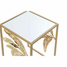DKD Home Decor Garnitura 2 miz DKD Home Decor Mirror Golden Metal Tropical Leaf of a plant (40,5 x 40,5 x 61 cm)