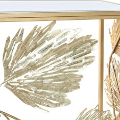 DKD Home Decor Konzola DKD Home Decor Zlati kovinski ogledalo Tropski list rastline (108 x 37 x 79,5 cm)