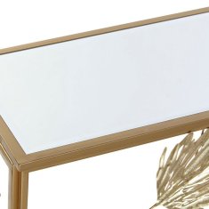 DKD Home Decor Konzola DKD Home Decor Zlati kovinski ogledalo Tropski list rastline (108 x 37 x 79,5 cm)
