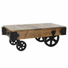 DKD Home Decor Stranska mizica DKD Home Decor Črna Temno rjava Kovina Plastika Mango les 120 x 56 x 41 cm