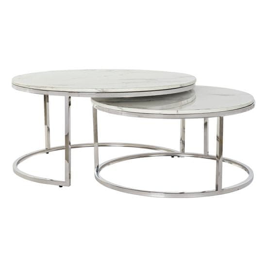 DKD Home Decor Komplet 2 miz DKD Home Decor Silver 91,5 x 91,5 x 46 cm