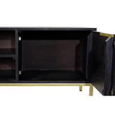 DKD Home Decor TV pohištvo DKD Home Decor Črna kovina Zlati mangov les (147 x 40 x 51 cm)